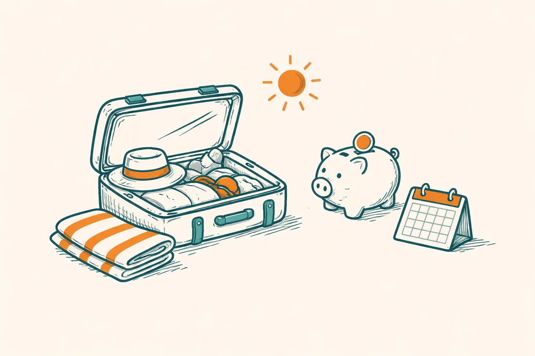 Line illustration for Holiday pay, leave & pension