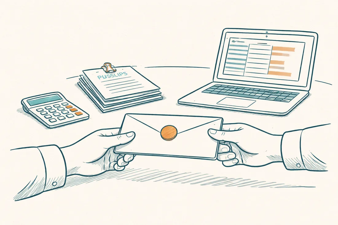 Line illustration for Payroll outsourcing